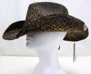   Grimm Brown Leopard Drifter Cowboy Hat Rowdy Straw Headgear NEW  