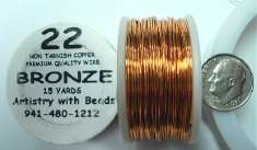 Non Tarnish Bronze Plated Copper Round Wire 22ga PW021  