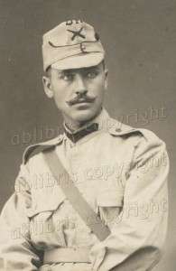 WW1 Romanian Soldier Uniform Gun Dagger Cap Photo  