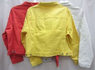  Motto Sz XL 1X 2X 3X White Yellow or Pink Button Front Jean Jacket 