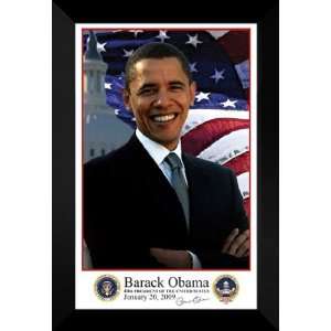  Barack Obama 27x40 FRAMED 2009 Inaugural Portrait 2008 