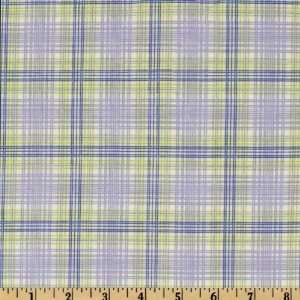  44 Wide Sew Easy As 123 Plaid White/Blue/Lime Fabric By 