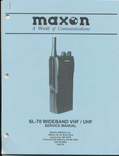 New Maxon SL 70 wideband VHF UHF Service Manual NIB  