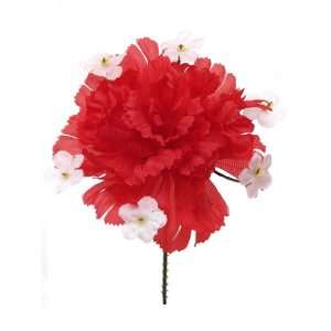  100 Carnation With Gypsophila 5 Red Artificial Silk Flower 