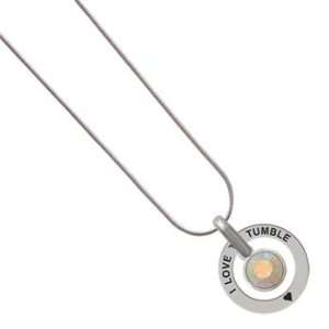  I love to Tumble Affirmation Ring Necklace with an AB 