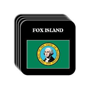  US State Flag   FOX ISLAND, Washington (WA) Set of 4 Mini 