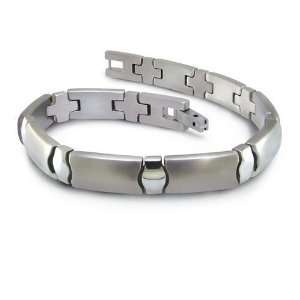  Ladies Titanium Link Bracelet 7in   Clearance Jewelry