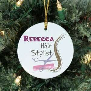  Hair Stylist Personalized Ceramic Ornament: Home & Kitchen