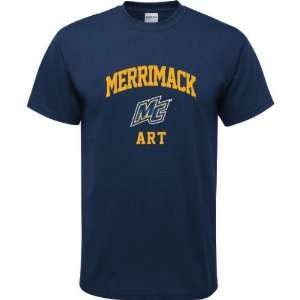  Merrimack Warriors Navy Youth Art Arch T Shirt Sports 