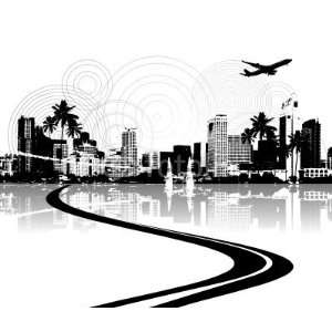   Cityscape Background, Urban Art   Removable Graphic