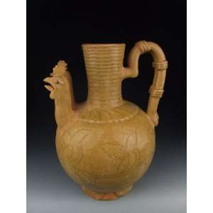 HuTian Kiln Yellow Glaze Porcelain Wine Pot, Chinese Antique Porcelain 