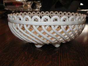 ANTIQUE GERMAN PORCELAIN RETICULATED BOWL BY ROESLER  