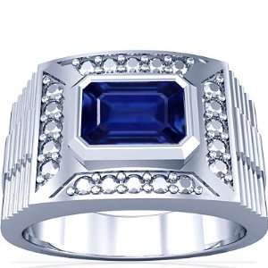   Emerald Cut Blue Sapphire Solitaire Ring (GIA Certificate) Jewelry