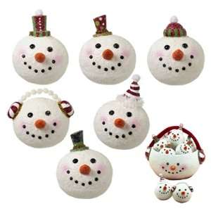   Glittered Ornament with Ear Muffed Basket, Set of 12