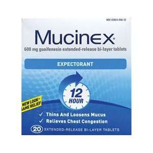 Mucinex Expectorant 20 Tabs