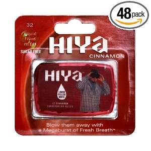 Hiya Sugar Free Mints, Cinnamon, 32 Count Containers (Pack of 48)