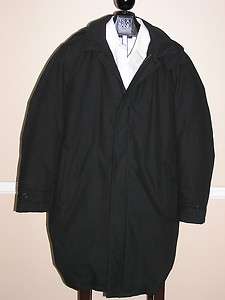 595 New Jos A Bank 3/4 length car coat in solid black  