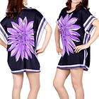 Fashion Purple Korea loose Versatile flower tops Short T shirt Size L 