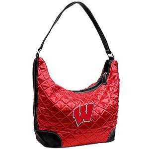  NCAA Wisconsin Badgers Ladies Cardinal Quilted Hobo Purse 