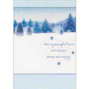  Snowy winterscape holiday greeting card. Health 