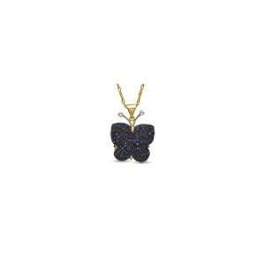   and Diamond Accent Butterfly Pendant in 18K Gold Vermeil other stones
