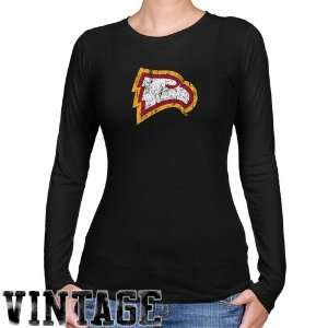  Winthrop Eagles Ladies Black Distressed Logo Vintage Long 