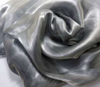 k15 Dark Gray Mirror Organza Fabric Mesh Sheer by Yard  