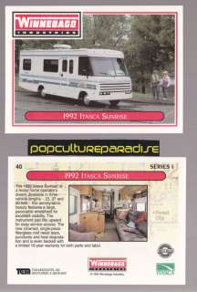 1992 ITASCA SUNRISE WINNEBAGO RV CAMPER TRADING CARD  