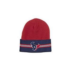  NFL Hat   Houston Texans Striped Knit Hat: Sports 