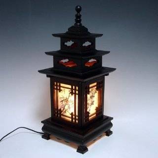 Wood Lamp Handmade Traditional Korean Dragon Roof and Window Design 