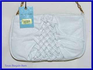 ANTONIO MELANI PURSE   REYA   Small White Leather $159 New Evening 