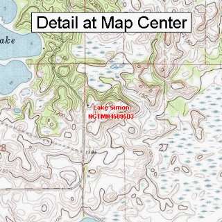  Topographic Quadrangle Map   Lake Simon, Minnesota (Folded/Waterproof