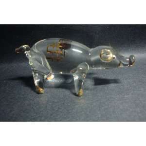  Blown Glass Pig Bank Figurine 3.0 w 