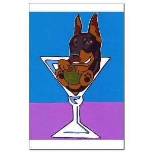  Doberman Martini, Black Pets Mini Poster Print by 