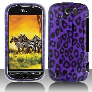  HTC myTouch 4G SLIDE Purple/Black Leopard Hard Case (free 