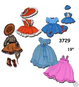 3729  19 Doll Pattern Toni, Betsy American Girl  