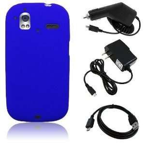  HTC Amaze 4G   Blue Soft Silicone Skin Case Cover + Car 