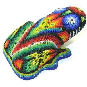  Frog ~ 4 Inch Huichol Bead Art
