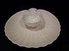 Vintage 1976 Fitz & Floyd Chip and Dip Set   Creamy White Shell shaped