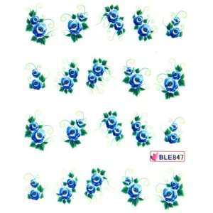   water transfer nail decals the hydroplaning nail stickers BLUE Flowers