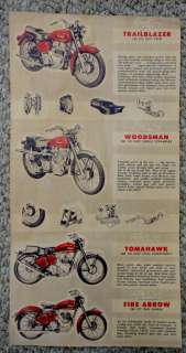1955 antique INDIAN MOTORCYCLE ORIGINAL COMPANY PROMO  