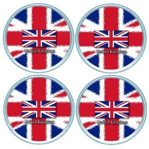   Set of 4 Round Coasters Flag Union Jack UK:  Home & Kitchen
