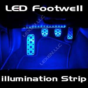 LED BLUE 2X 12 INTERIOR STRIP FOOTWELL LIGHTS UNDER DASH BULB SMD 