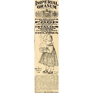 1892 Ad John Carle Sons Imperial Granum Food Infant Invalid Nutrition 