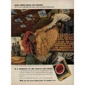   life in tobacco country.  1942 Lucky Strike Cigarettes Ad, A3524A