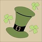   Topper STENCIL~St Patricks Day Hat A~Clovers Irish Shamrock Welcome