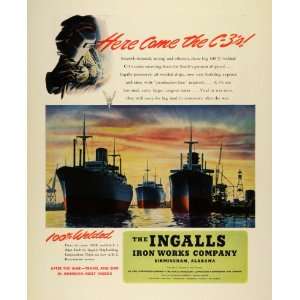 1942 Ad Ingalls Iron Works C 3s Shipyard Welded Steel World War II 