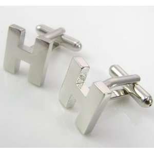  Silver Letter H Initial Cufflinks Cuff links Everything 