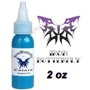  Iron Butterfly Tattoo Ink 2 OZ Rockabilly Blue NEW NR 