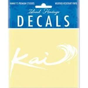  Hawaii Decal Kai Logo White 4 in. x 3.25 in. Kitchen 